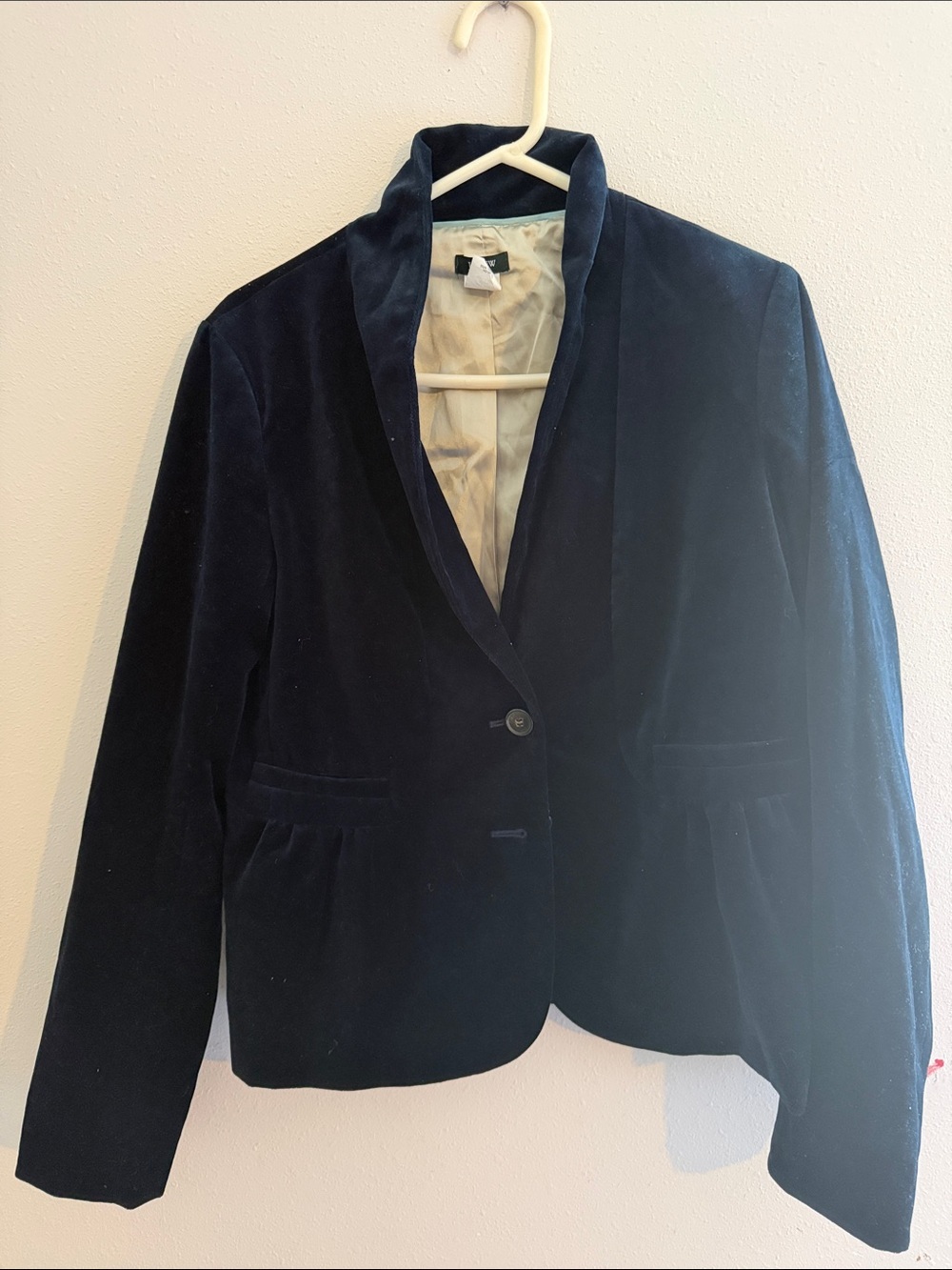 J. Crew Navy Velvet Blazer Jacket 14t